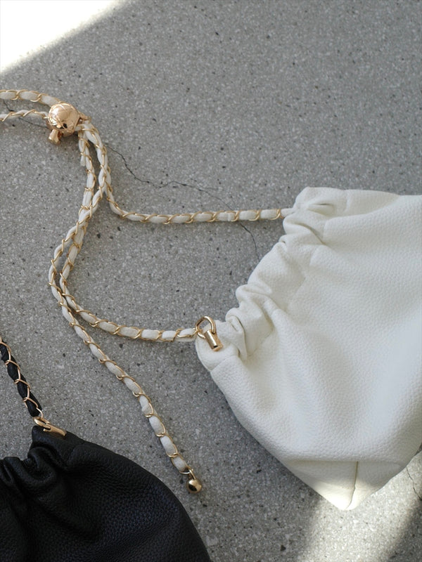 ball chain shoulder bag / ivory