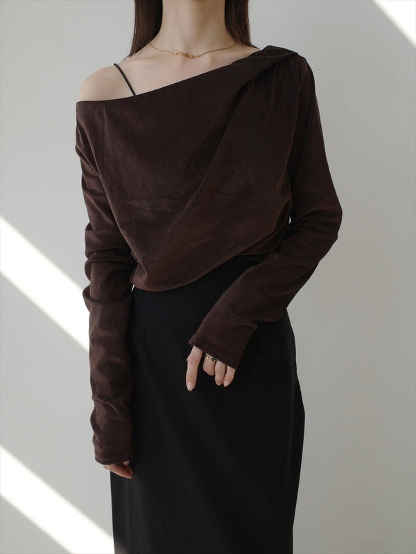 velvet touch drape tops / brown