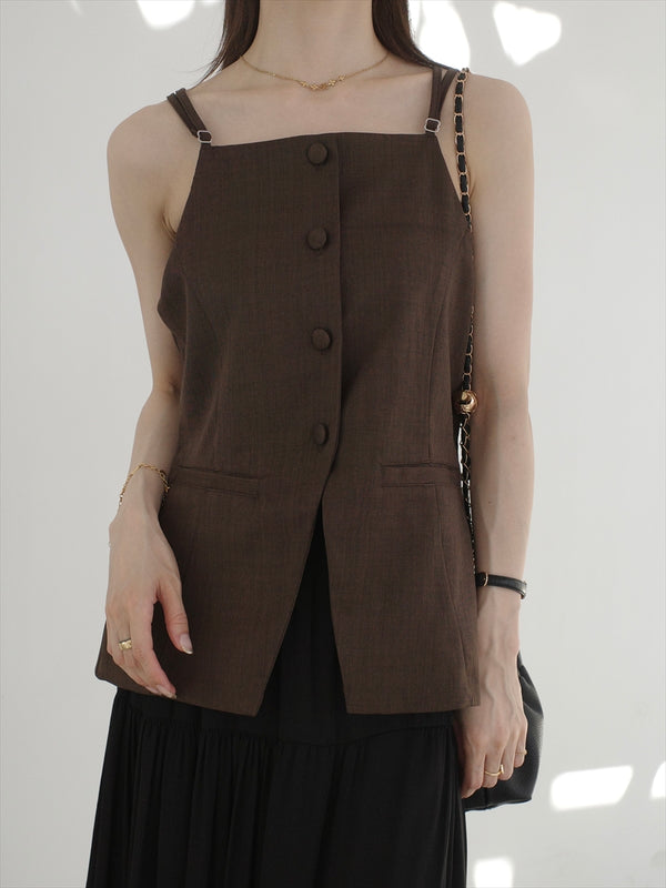 structure camisole bustier / brown