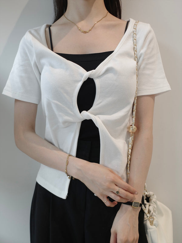 double twist design top / white