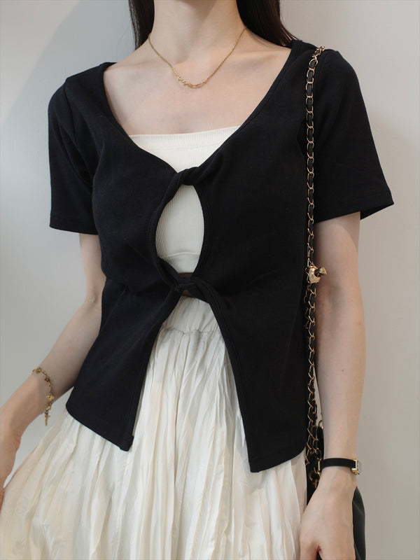double twist design top / black