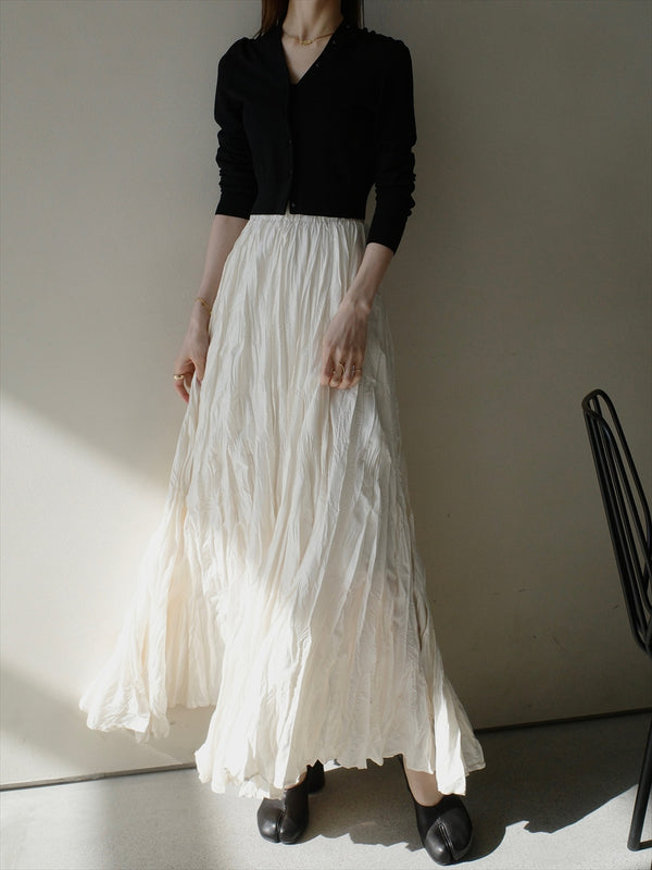 washer volume long skirt / ivory
