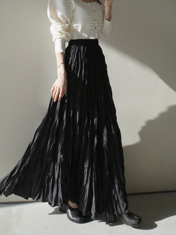 washer volume long skirt / black