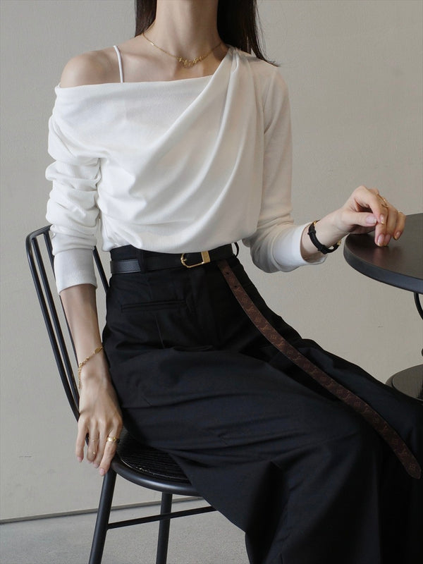 drape design rib tops / white