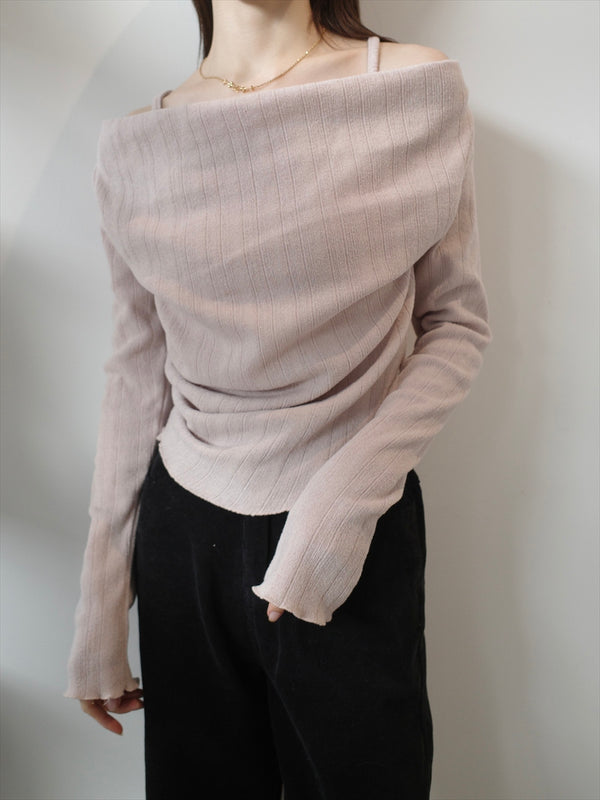 souffle touch layered design tops / beige