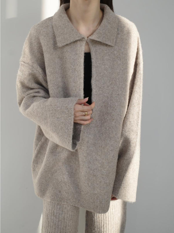 relax 2way collar knit / beige
