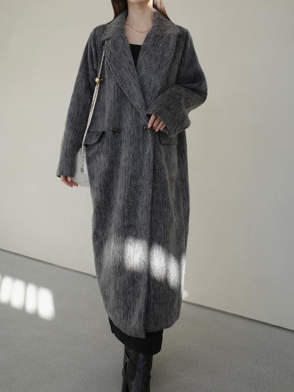 shaggy chester coat / grey