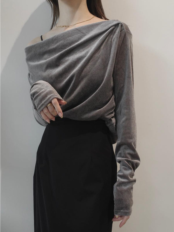 velvet touch drape tops / grey