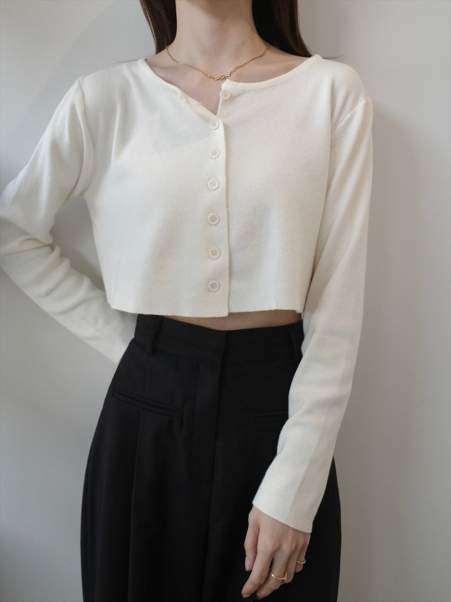 cropped knit cardigan / ivory