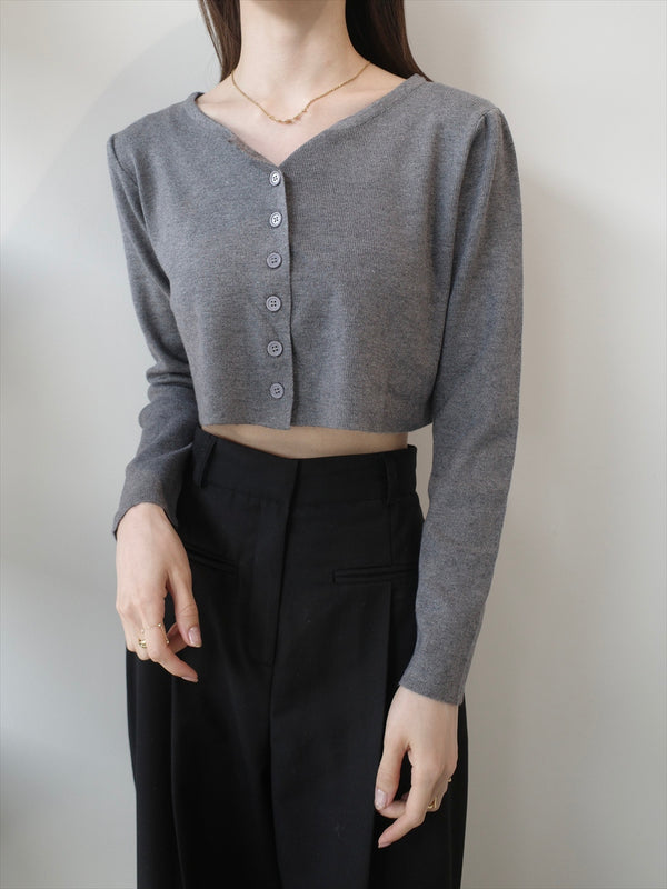 cropped knit cardigan / grey