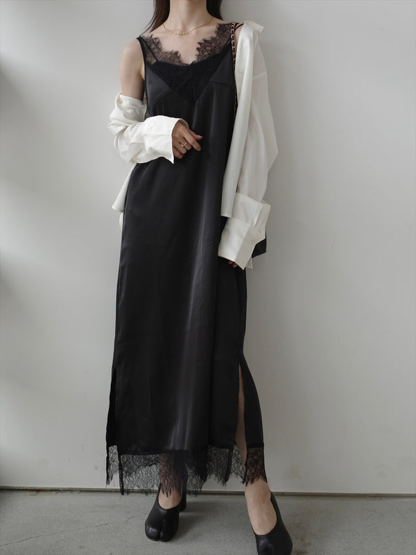 lace satin cami dress