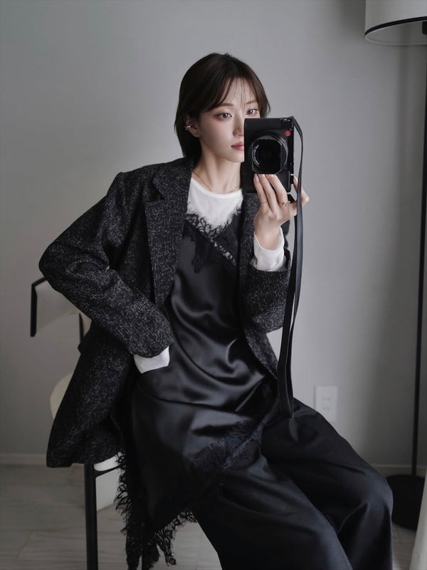 belt set light jacket / charcoal
