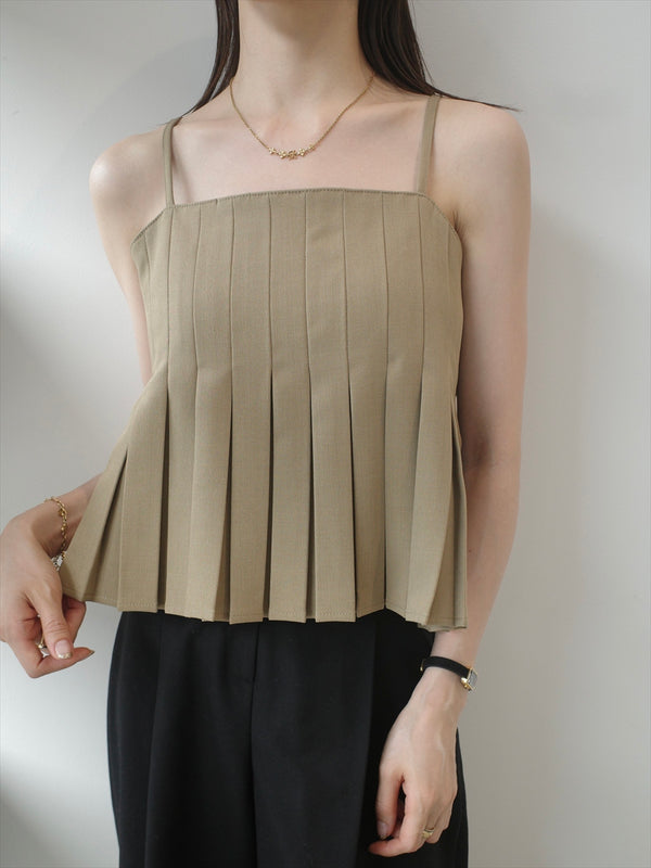 tuck pleats camisole / beige