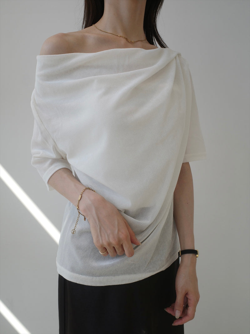 NEW】sheer velour drape top / ivory – APJ