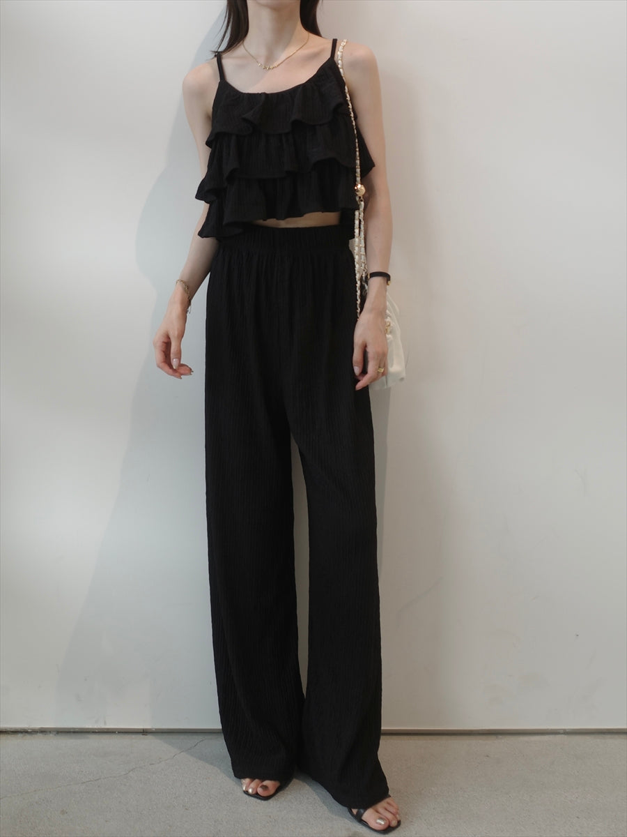 frill cami 2piece set / black