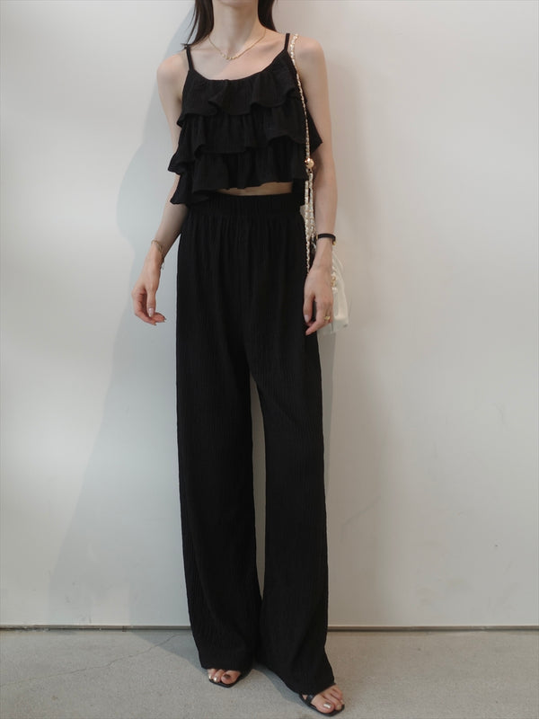 frill cami 2piece set / black