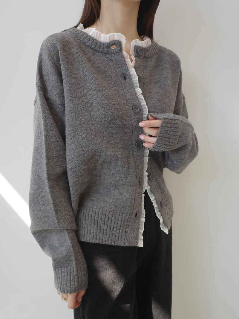 NEW】frill line over size cardigan / grey – APJ
